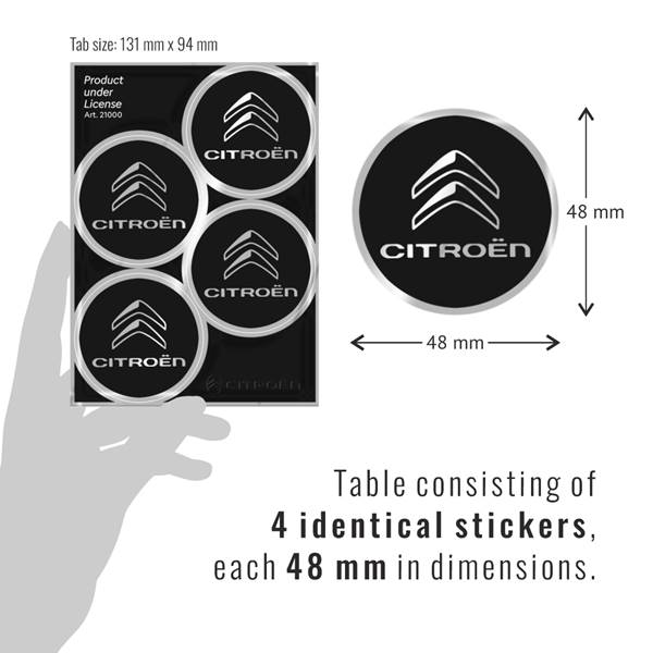 Adesivi Citroen - 4pz logo nuovo dim. 48mm - immagine 2