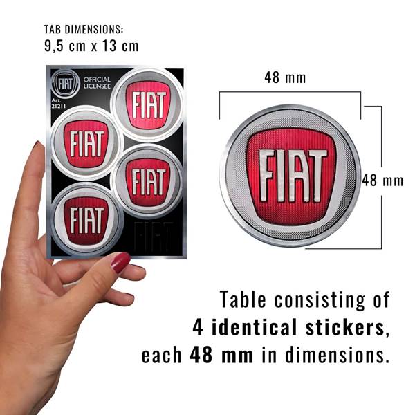 Adesivi Fiat - 4pz ROSSO dim. 48mm - immagine 2