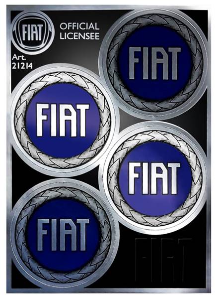Adesivi Fiat - 4pz BLU dim. 48mm