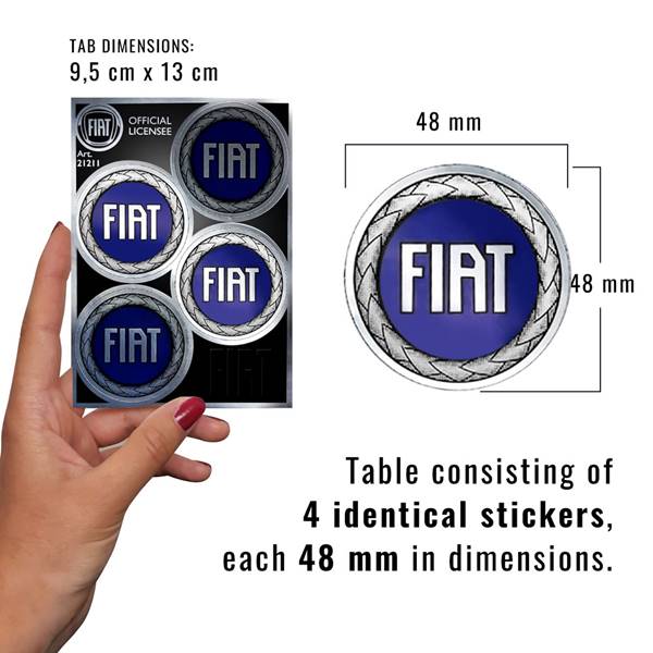 Adesivi Fiat - 4pz BLU dim. 48mm - immagine 2