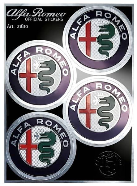 Adesivi Alfa Romeo - 4pz logo nuovo diam. 48mm