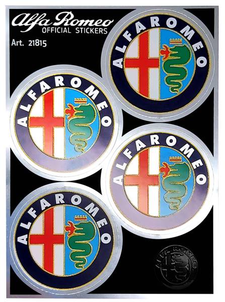 Adesivi Alfa Romeo - 4pz logo old diam. 48mm