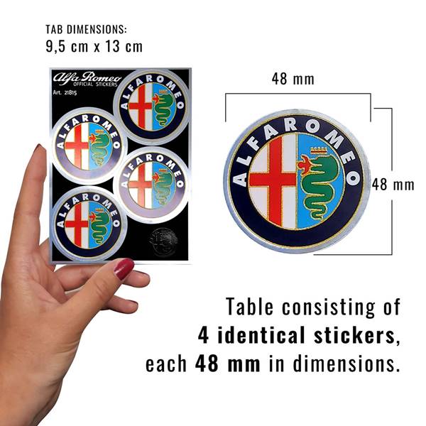Adesivi Alfa Romeo - 4pz logo old diam. 48mm - immagine 2