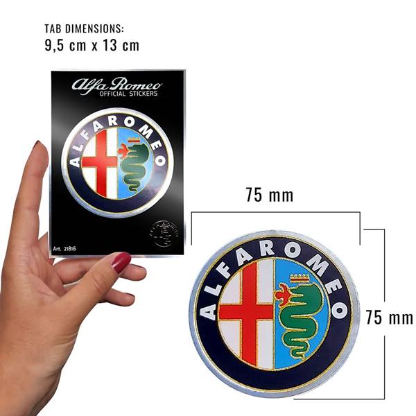 Adesivi Alfa Romeo - 1pz logo old diam. 75mm - immagine 2
