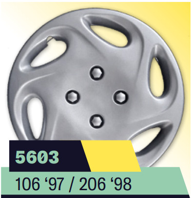 COPPA RUOTA PEUGEOT 106 1997-206 1998 Dim. 13 s/logo