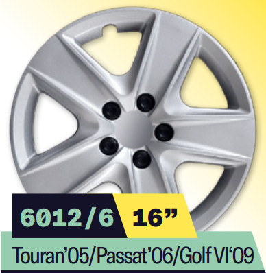 COPPA RUOTA VW GOLF 6/TOURAN 05>/PASSAT 06> Dim. 16 s/logo