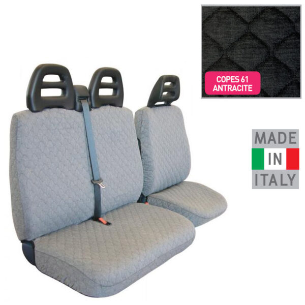 Coprisedile per furgoni Univers. carrotolatore centrale trapuntata ANTRACITE