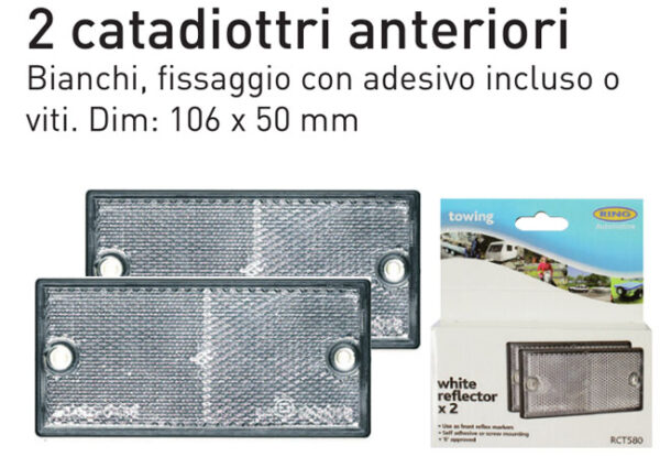 COPPIA CATADIOTTRI ANTERIORI BIANCHI (106x50) - immagine 2