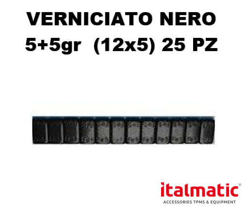 Peso Adesivo Nero Squadrato 15gr(5grx12 25pz)