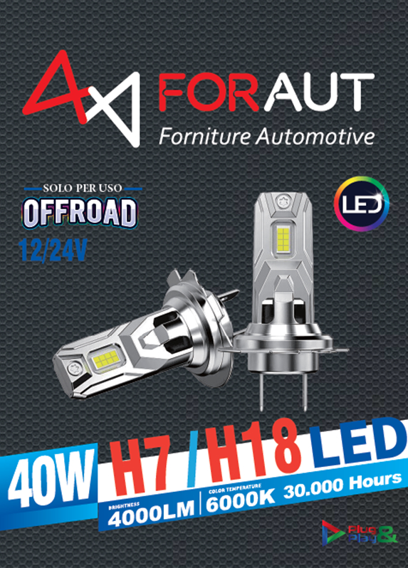 Lampada led Foraut 12/24 v H7(H18) 4000LM 6000K