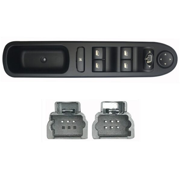 PULSANTIERA ALZ.- ANT. SX, PEUGEOT 307 02>07 - 4 INTER. 9 PIN
