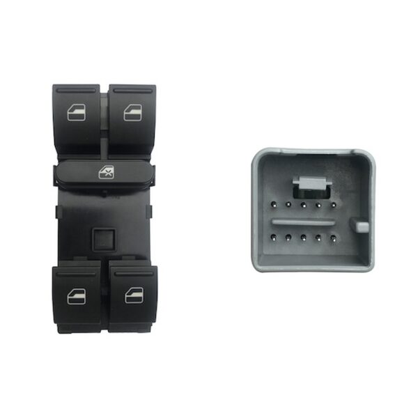 BLOCCO COMANDI ALZ.- ANT. SX, AUTO VW / SEAT - 4 INTER. 10 PIN
