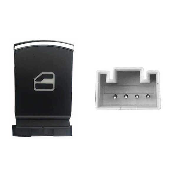 INTERRUTTORE ALZ.- ANT. DX, AUTO VW /SEAT - 3 PIN POST. SX=DX,COL. NERO/CROMO