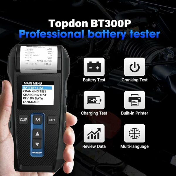 Tester provabatterie Topdon con stampante incorporata