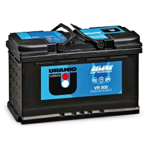 Batteria Uranio VR800 80 amp dx AGM per veicoli con start e stop