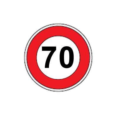 DISCO LIMITE VELOCITA' ADESIVO 70 KM 01.870 - immagine 2